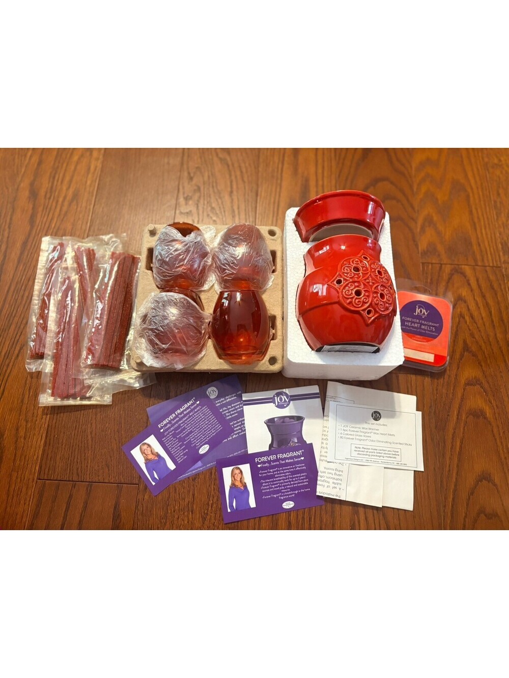 Joy Mangano Forever Fragrant Warmer with HEART APPLE CINNAMON SCENTS -HSN